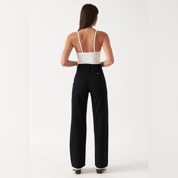 Rollas Heidi High Rise Loose Straight Jean Black 31 12 baggy grunge edgy punk - Picture 3 of 13